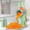 image:imageZulay Kitchen Rotary Cheese Grater 5 Blade Cheese Shredder  Manual Hand Crank Cheese Grater With Reinforced Suction amp 5 Interchangeable Drums  Easy to Use Vegetable Chopper Round Mandoline SlicerSea Foam  Gold