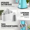 image:imageZulay Kitchen Rotary Cheese Grater 5 Blade Cheese Shredder  Manual Hand Crank Cheese Grater With Reinforced Suction amp 5 Interchangeable Drums  Easy to Use Vegetable Chopper Round Mandoline SlicerWhite and Light Blue