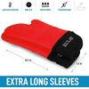 image:imageZulay Kitchen Silicone Oven Mitts  Textured Non Slip Grip Oven Mitts Heat Resistant  Extra Long Protective Oven Gloves are Perfect for Baking Grilling BBQ and Cooking  Set of 2 Light BlueRed