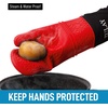 image:imageZulay Kitchen Silicone Oven Mitts  Textured Non Slip Grip Oven Mitts Heat Resistant  Extra Long Protective Oven Gloves are Perfect for Baking Grilling BBQ and Cooking  Set of 2 Light BlueRed