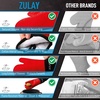 image:imageZulay Kitchen Silicone Oven Mitts  Textured Non Slip Grip Oven Mitts Heat Resistant  Extra Long Protective Oven Gloves are Perfect for Baking Grilling BBQ and Cooking  Set of 2 Light BlueRed
