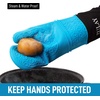 image:imageZulay Kitchen Silicone Oven Mitts  Textured Non Slip Grip Oven Mitts Heat Resistant  Extra Long Protective Oven Gloves are Perfect for Baking Grilling BBQ and Cooking  Set of 2 Light BlueLight Blue
