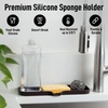 image:imageZulay Kitchen Small Silicone Sponge Holder 49x33  SpaceSaving Sink Organizer Tray for Sponge Soap Brush amp More  Compact NonSlip Dish for Kitchen amp Bathroom BlackChocolate Large