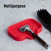 image:imageZulay Kitchen Small Silicone Sponge Holder 49x33  SpaceSaving Sink Organizer Tray for Sponge Soap Brush amp More  Compact NonSlip Dish for Kitchen amp Bathroom BlackRed Small