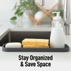 image:imageZulay Kitchen Small Silicone Sponge Holder 49x33  SpaceSaving Sink Organizer Tray for Sponge Soap Brush amp More  Compact NonSlip Dish for Kitchen amp Bathroom BlackGrey Large