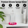 image:imageZulay Kitchen Small Silicone Sponge Holder 49x33  SpaceSaving Sink Organizer Tray for Sponge Soap Brush amp More  Compact NonSlip Dish for Kitchen amp Bathroom BlackDragon Fruit Small