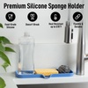 image:imageZulay Kitchen Small Silicone Sponge Holder 49x33  SpaceSaving Sink Organizer Tray for Sponge Soap Brush amp More  Compact NonSlip Dish for Kitchen amp Bathroom BlackProvence Blue Large
