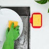 image:imageZulay Kitchen Small Silicone Sponge Holder 49x33  SpaceSaving Sink Organizer Tray for Sponge Soap Brush amp More  Compact NonSlip Dish for Kitchen amp Bathroom BlackRed Small
