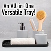 image:imageZulay Kitchen Small Silicone Sponge Holder 49x33  SpaceSaving Sink Organizer Tray for Sponge Soap Brush amp More  Compact NonSlip Dish for Kitchen amp Bathroom BlackBlack Medium