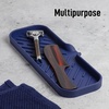 image:imageZulay Kitchen Small Silicone Sponge Holder 49x33  SpaceSaving Sink Organizer Tray for Sponge Soap Brush amp More  Compact NonSlip Dish for Kitchen amp Bathroom BlackDark Blue Large