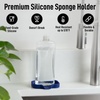 image:imageZulay Kitchen Small Silicone Sponge Holder 49x33  SpaceSaving Sink Organizer Tray for Sponge Soap Brush amp More  Compact NonSlip Dish for Kitchen amp Bathroom BlackDark Blue Small