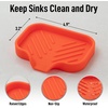 image:imageZulay Kitchen Small Silicone Sponge Holder 49x33  SpaceSaving Sink Organizer Tray for Sponge Soap Brush amp More  Compact NonSlip Dish for Kitchen amp Bathroom BlackOrange Small