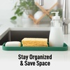 image:imageZulay Kitchen Small Silicone Sponge Holder 49x33  SpaceSaving Sink Organizer Tray for Sponge Soap Brush amp More  Compact NonSlip Dish for Kitchen amp Bathroom BlackPine Green Large