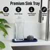 image:imageZulay Kitchen Small Silicone Sponge Holder 49x33  SpaceSaving Sink Organizer Tray for Sponge Soap Brush amp More  Compact NonSlip Dish for Kitchen amp Bathroom BlackDark Blue Medium