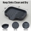 image:imageZulay Kitchen Small Silicone Sponge Holder 49x33  SpaceSaving Sink Organizer Tray for Sponge Soap Brush amp More  Compact NonSlip Dish for Kitchen amp Bathroom BlackGrey Small
