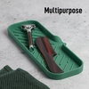 image:imageZulay Kitchen Small Silicone Sponge Holder 49x33  SpaceSaving Sink Organizer Tray for Sponge Soap Brush amp More  Compact NonSlip Dish for Kitchen amp Bathroom BlackPine Green Large