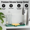 image:imageZulay Kitchen Small Silicone Sponge Holder 49x33  SpaceSaving Sink Organizer Tray for Sponge Soap Brush amp More  Compact NonSlip Dish for Kitchen amp Bathroom BlackPine Green Large
