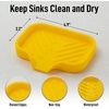 image:imageZulay Kitchen Small Silicone Sponge Holder 49x33  SpaceSaving Sink Organizer Tray for Sponge Soap Brush amp More  Compact NonSlip Dish for Kitchen amp Bathroom BlackYellow Small