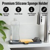 image:imageZulay Kitchen Small Silicone Sponge Holder 49x33  SpaceSaving Sink Organizer Tray for Sponge Soap Brush amp More  Compact NonSlip Dish for Kitchen amp Bathroom BlackGrey Large
