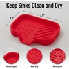 image:imageZulay Kitchen Small Silicone Sponge Holder 49x33  SpaceSaving Sink Organizer Tray for Sponge Soap Brush amp More  Compact NonSlip Dish for Kitchen amp Bathroom BlackRed Small