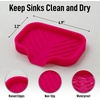 image:imageZulay Kitchen Small Silicone Sponge Holder 49x33  SpaceSaving Sink Organizer Tray for Sponge Soap Brush amp More  Compact NonSlip Dish for Kitchen amp Bathroom BlackDragon Fruit Small