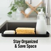 image:imageZulay Kitchen Small Silicone Sponge Holder 49x33  SpaceSaving Sink Organizer Tray for Sponge Soap Brush amp More  Compact NonSlip Dish for Kitchen amp Bathroom BlackBlack Large
