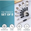 image:imageZulay Kitchen Stackable Magnetic Spoons Set of 8  Dual Sided Magnetic Measuring Spoons Set Fits In Spice Jars  Stainless Steel Measuring Spoons Magnetic For Dry and Liquid Ingredients Black