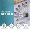 image:imageZulay Kitchen Stainless Steel Measuring Spoon Set  Stackable Magnetic Spoon Measuring Set  Magnetic Measuring Spoon Set of 8 with Leveler  Strong N45 Magnets  WhiteWhite