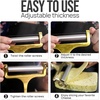 image:imageZulay Kitchen Stainless Steel Wire Cheese Slicer  Adjustable Hand Held Cheese Cutter with 2 Extra Wires  Premium Cheese Shaver For Mozzarella Cheddar Gruyere  Cheese Cutter with Wire WhiteGold