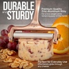 image:imageZulay Kitchen Stainless Steel Wire Cheese Slicer  Adjustable Hand Held Cheese Cutter with 2 Extra Wires  Premium Cheese Shaver For Mozzarella Cheddar Gruyere  Cheese Cutter with Wire WhiteCopper