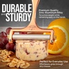 image:imageZulay Kitchen Stainless Steel Wire Cheese Slicer  Adjustable Hand Held Cheese Cutter with 2 Extra Wires  Premium Cheese Shaver For Mozzarella Cheddar Gruyere  Cheese Cutter with Wire WhiteRose Gold