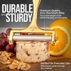 image:imageZulay Kitchen Stainless Steel Wire Cheese Slicer  Adjustable Hand Held Cheese Cutter with 2 Extra Wires  Premium Cheese Shaver For Mozzarella Cheddar Gruyere  Cheese Cutter with Wire WhiteGold