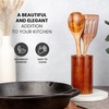 image:imageZulay Kitchen Teak Wood Utensil Set  2 Piece Large Wooden Cooking Spoon and Slotted Turner Handcrafted Natural Teak Wood Kitchen Utensils Durable Nonstick Safe amp Smooth Finish2Piece Spoon  Slotted Turner