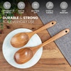 image:imageZulay Kitchen Teak Wood Utensil Set  2 Piece Large Wooden Cooking Spoon and Slotted Turner Handcrafted Natural Teak Wood Kitchen Utensils Durable Nonstick Safe amp Smooth Finish2Piece Large  Small Cooking Spoons