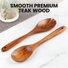 image:imageZulay Kitchen Teak Wood Utensil Set  2 Piece Large Wooden Cooking Spoon and Slotted Turner Handcrafted Natural Teak Wood Kitchen Utensils Durable Nonstick Safe amp Smooth FinishTeak Wood Utensils