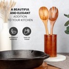 image:imageZulay Kitchen Teak Wood Utensil Set  2 Piece Large Wooden Cooking Spoon and Slotted Turner Handcrafted Natural Teak Wood Kitchen Utensils Durable Nonstick Safe amp Smooth FinishTeak Wood Utensils