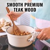 image:imageZulay Kitchen Teak Wood Utensil Set  2 Piece Large Wooden Cooking Spoon and Slotted Turner Handcrafted Natural Teak Wood Kitchen Utensils Durable Nonstick Safe amp Smooth Finish1Piece Slotted Spatula