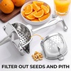 image:imageZulay Manual Fruit Juicer Heavy Duty Juice Press Squeezer with Detachable Lever amp Removable Strainer  Fruit Press amp Hand Juicer For Pomegranates Lemons Oranges and More Silver