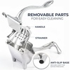 image:imageZulay Manual Fruit Juicer Heavy Duty Juice Press Squeezer with Detachable Lever amp Removable Strainer  Fruit Press amp Hand Juicer For Pomegranates Lemons Oranges and More Silver