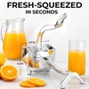 image:imageZulay Manual Fruit Juicer Heavy Duty Juice Press Squeezer with Detachable Lever amp Removable Strainer  Fruit Press amp Hand Juicer For Pomegranates Lemons Oranges and More Silver