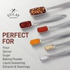 image:imageZulay Measuring Spoons Set  6 Piece Stainless Steel Measuring Spoons  Easy to Read Etched Markings amp Slim Design for Narrow Spice Jars  Heavy Duty Tablespoon Measure Spoon with Removable Clasp6 Pieces