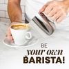image:imageZulay Milk Frothing Pitcher with Latte Art Pen  12oz 20oz 32oz  Stainless Steel Frother Cup with Measurement Markings Espresso amp Coffee Accessories Creamer Jug with LaserWelded Handle  12 ozSilver