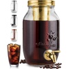 image:imageAirtight Cold Brew Coffee Maker with EXTRATHICK Glass Carafe Stainless Steel Mesh Filter and NonSlip Silicone Base  Premium Iced Coffee Maker Cold Brew Pitcher amp Tea Infuser  by ZulayGold