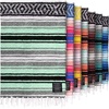image:imageHydration Nation Authentic Large Handwoven Mexican Striped Throw Blanket  Soft Durable EcoFriendly  70x50  AzureAqua Green