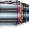 image:imageHydration Nation Authentic Large Handwoven Mexican Striped Throw Blanket  Soft Durable EcoFriendly  70x50  AzureAqua Sky