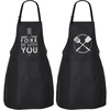 image:imageZulay 2Pack Funny Aprons for Men amp Women  Kitchen Aprons with Adjustable Neck Strap amp 2 Large PocketsFork Spatula Set