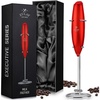 image:imageZulay Froth N Go Milk Frother  Rechargeable 3in1 Handheld Frother Wand with Travel Case amp USBC Charger  Single Double amp Egg Whisk for Latte Cappuccino Matcha Protein Shakes  Diamond WhiteMajestic Cardinal Red