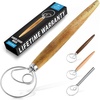image:imageZulay Kitchen 13Inch Danish Dough Whisk  Stainless Steel Wooden Whisk with Dough Hook  Sourdough Whisk for Bread Pizza Pastry Cake Batter amp More  AcaciaAcacia Wood  Single Eye