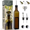 image:imageZulay Kitchen 17oz Olive Oil Dispenser Bottle  Glass Oil Cruet with Spout Funnel amp Pourers EasyPour Decanter for Kitchen Cooking and Serving GreenDark Brown