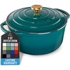 image:imageZulay Kitchen 64QT Enameled Cast Iron Dutch Oven Pot with Lid Heat Pad amp Trivet HeavyDuty Soup Pot for Stews Braising Roasting amp Sourdough Bread Baking Oven Safe up to 500F  Ablaze RedEmerald